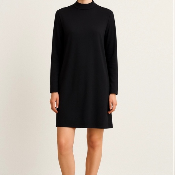 Eileen Fisher Black Mock Neck Tunic - Picture 1 of 7